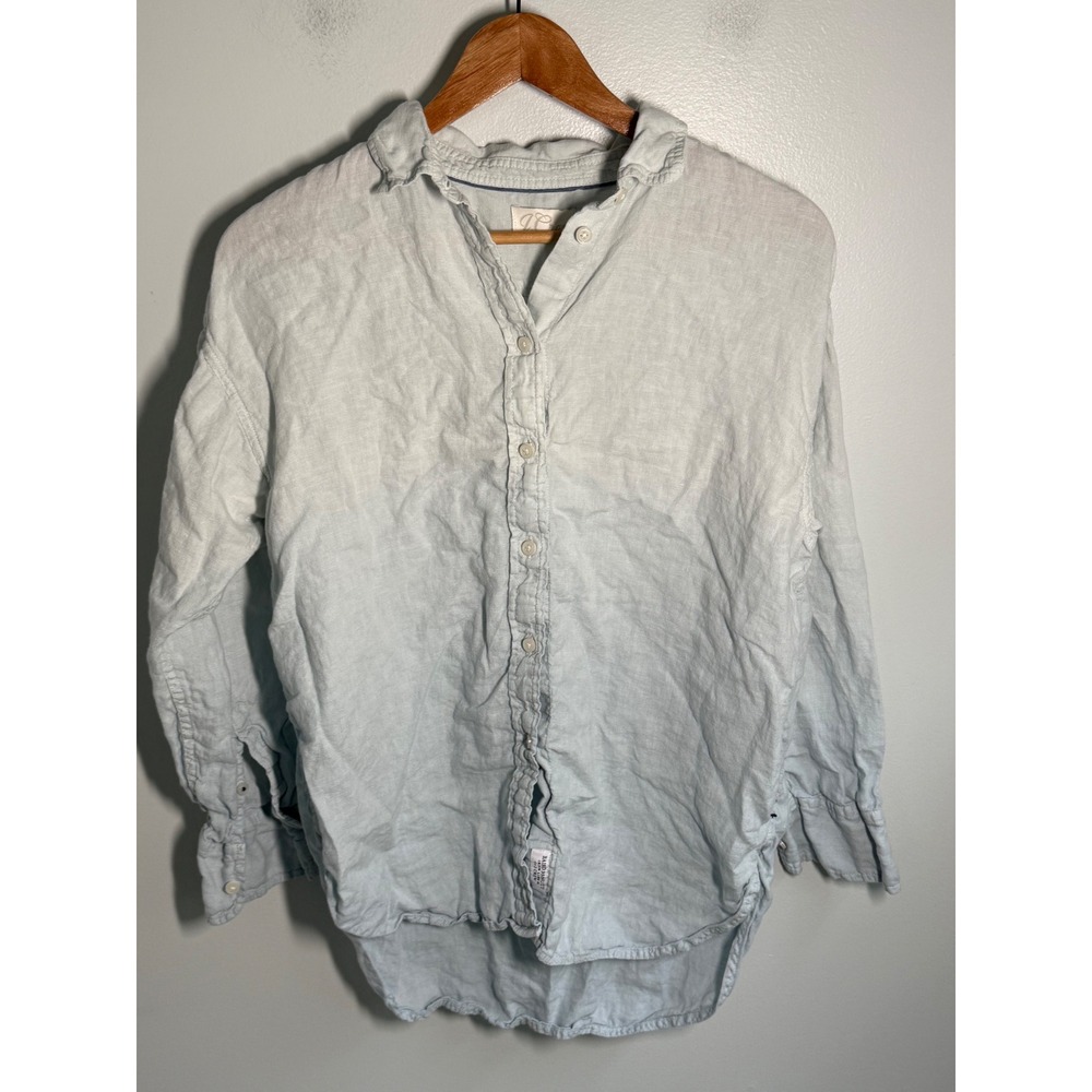 J.Crew Baird McNutt Irish Linen Button Down Shirt Light Blue Womens L